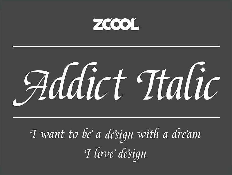 ZCOOL Addict Italic9526,zcool,addict,字体,引见,仄止