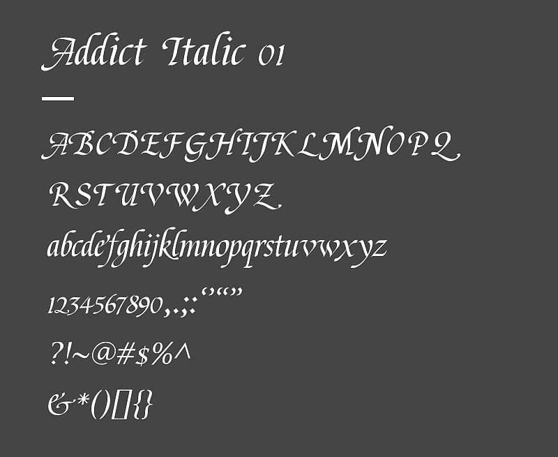 ZCOOL Addict Italic9735,zcool,addict,字体,引见,仄止