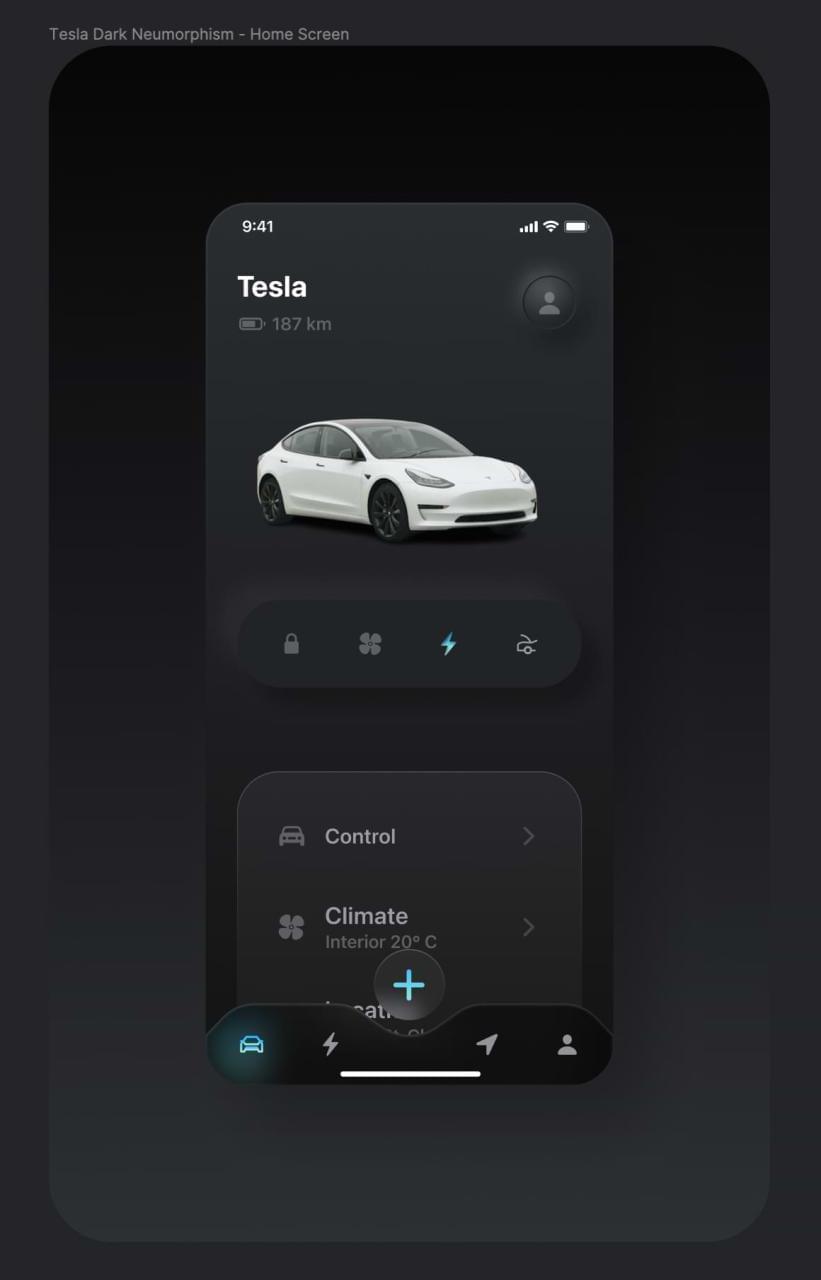 Tesla APP 暗乌 新拟态UI 套件7814,tesla,app,暗乌,拟态,套件